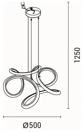 Lampadario LED a sospensione con filo LED/24W/230V 3000K 50x120 cm