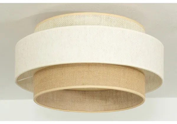 Plafoniera BOHO 1xE27/60W/230V Ø 40 cm bianco/iuta