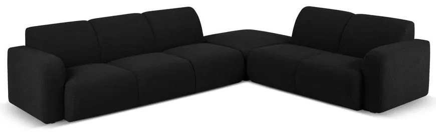 Divano angolare nero in tessuto bouclé (angolo destro) Molino - Micadoni Home