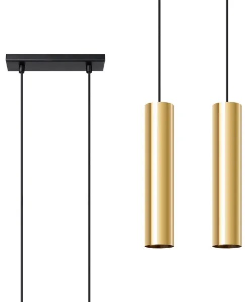 Sollux SL.1241 - Lampadario a sospensione con filo LAGOS 2xGU10/10W/230V oro