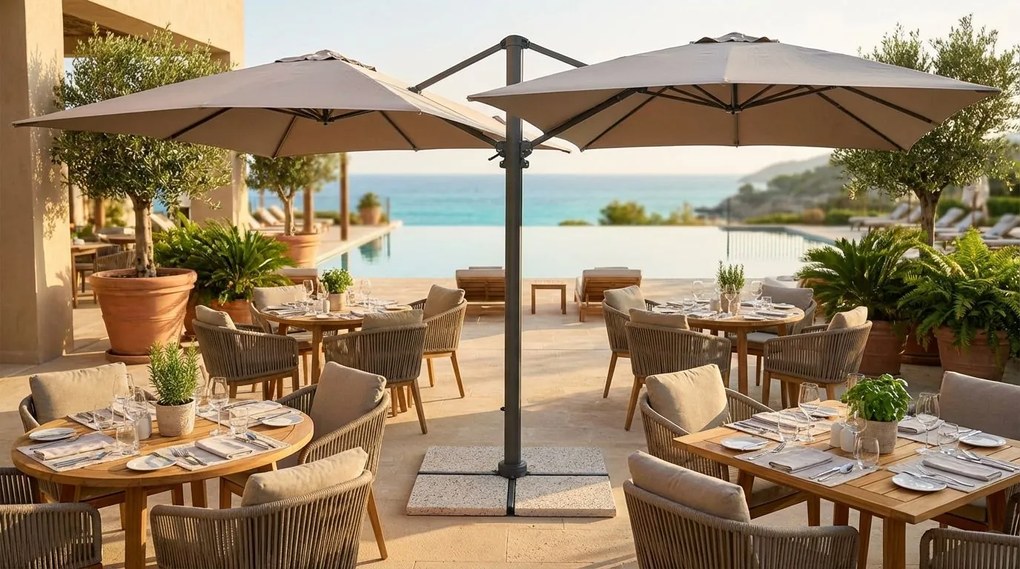 DA VINCI - ombrellone doppio da giardino