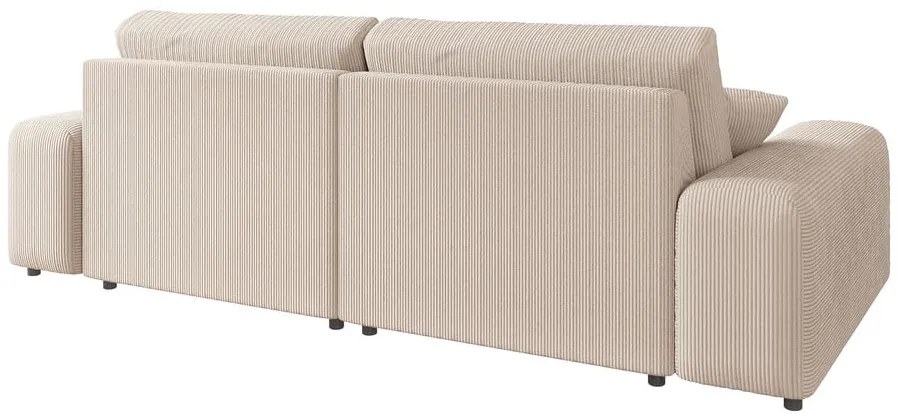 Divano angolare variabile in velluto a coste beige Justin - Ropez