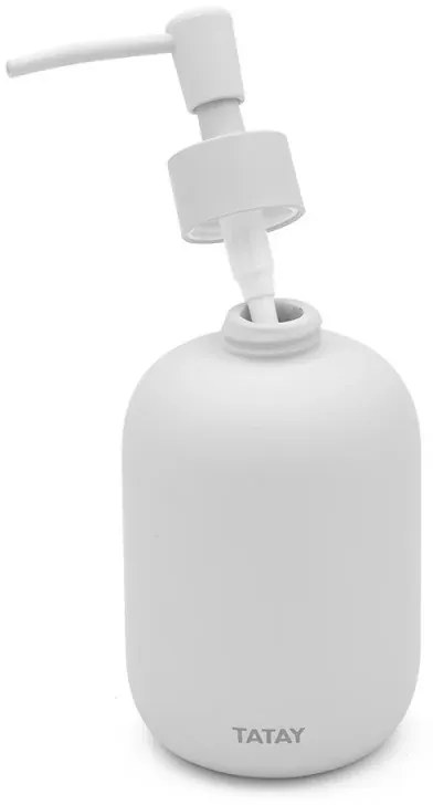 Dispenser sapone liquido dappoggio grigio chiaro in ceramica soft touch