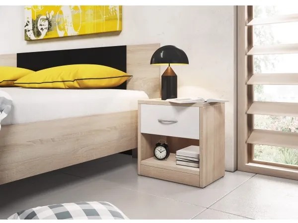 Comodino NED rovere sonoma/bianco