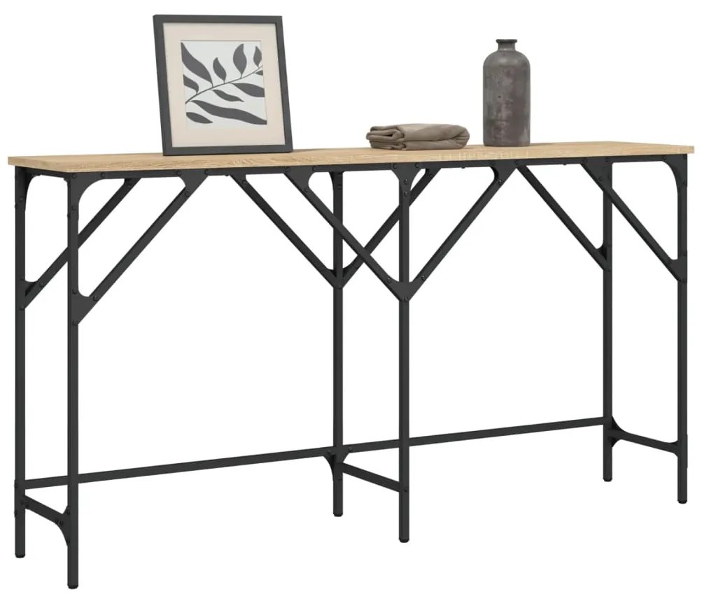 Tavolo consolle rovere sonoma 140x29x75 cm in legno multistrato