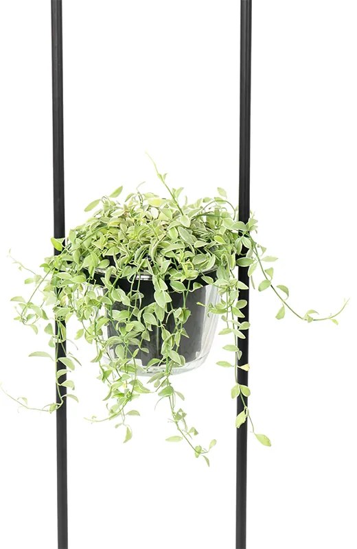 Lampada da terra moderna nera con vetro 25 cm - Roslini