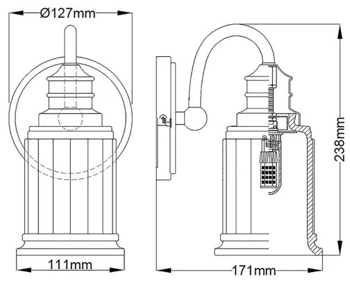 Quoizel QZ-SWELL1-BB-BATH - Lampada LED da bagno SWELL 1xG9/3W/230V IP44