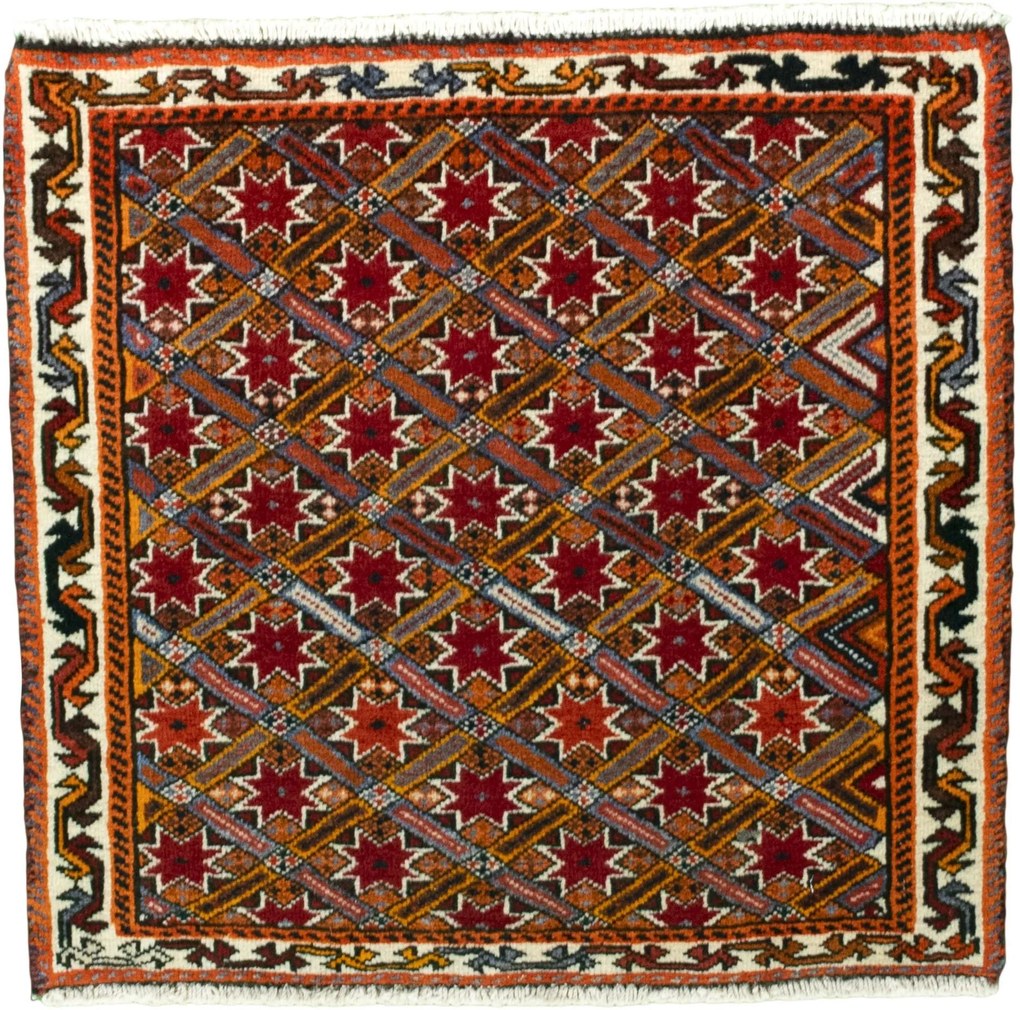 Shiraz Tappeto 60x60 Rosso (Iran) Annodato A Mano