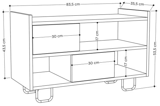 Scarpiera TROY 53,5x83,5 cm grigio