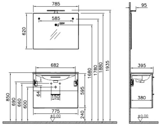 Composizione Bagno Completa Mobile Mia Sospeso 80 Cm Sanitari Filomuro S20 E Rubinetteria Win Vitra Bianco