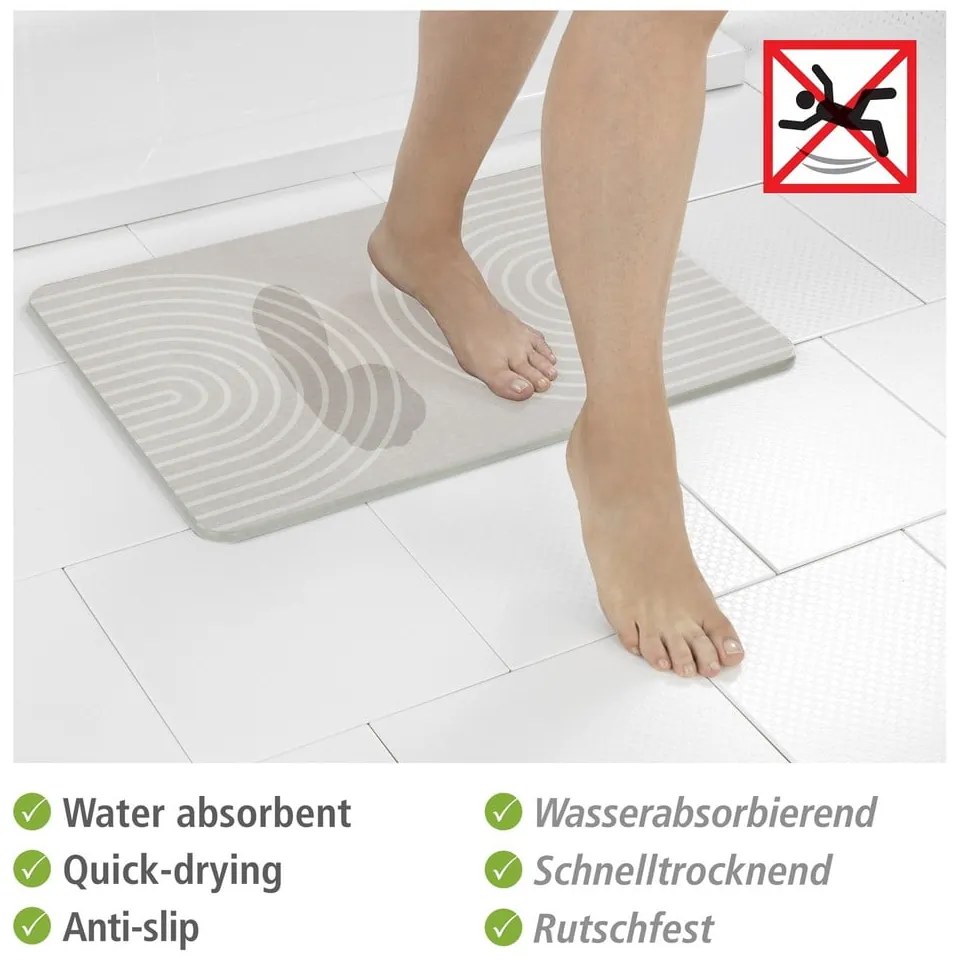 Tappeto da bagno in quarzo beige 39x60 cm Nazca - Wenko