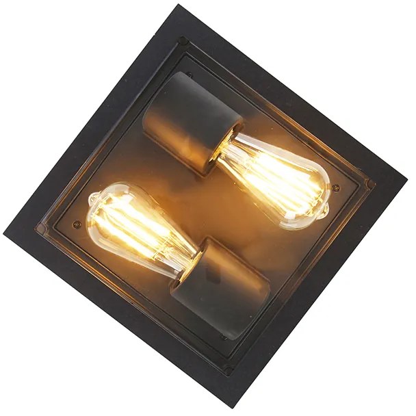 Lampada da soffitto intelligente nera IP44 2 luci incl. Wifi ST64 - Charlois