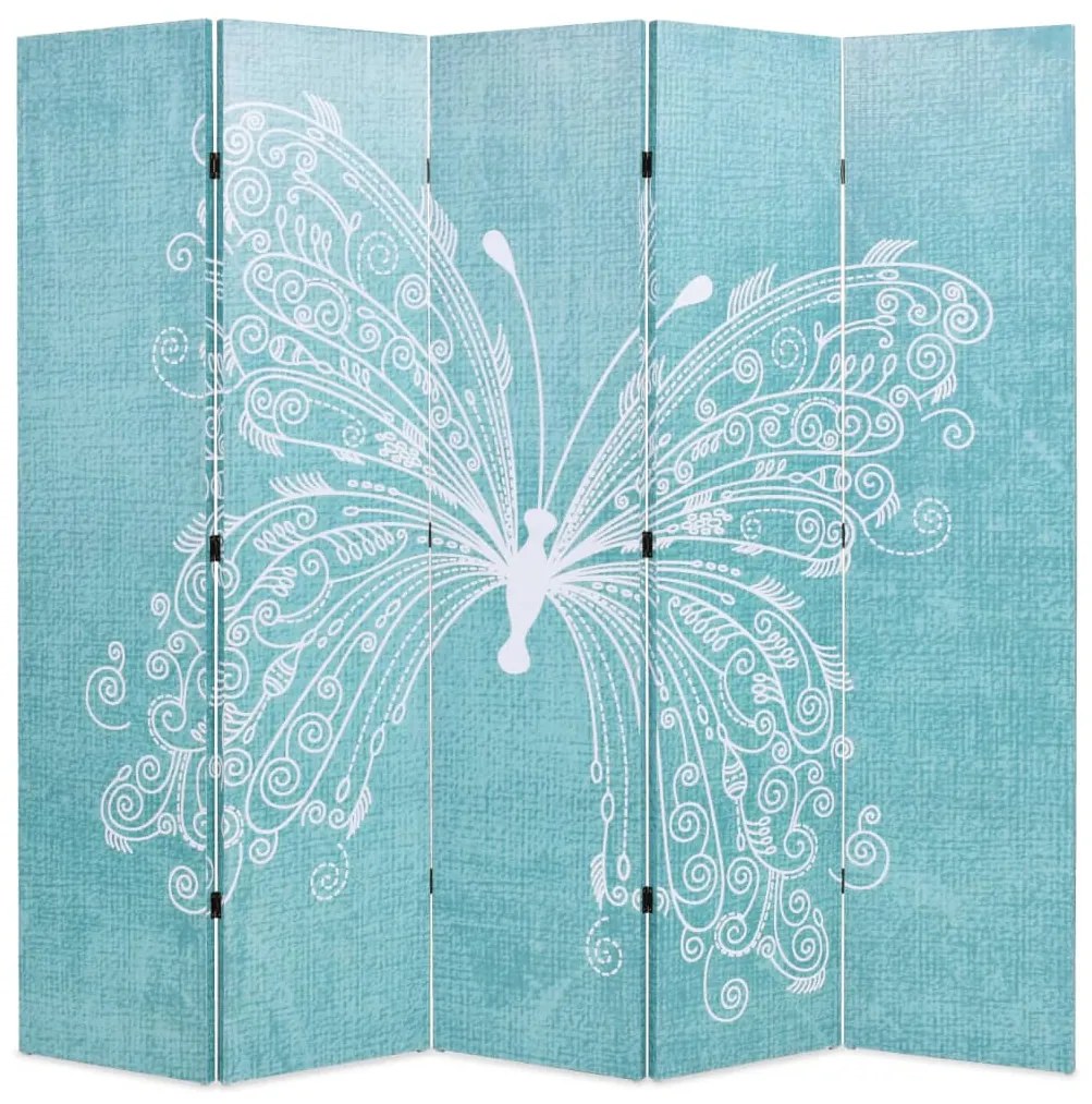 Paravento Pieghevole 200x170 Cm Stampa Farfalla Blu /