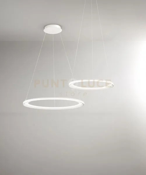 Sospensione in alluminio colore bianco edge biemissione led 86w 300...