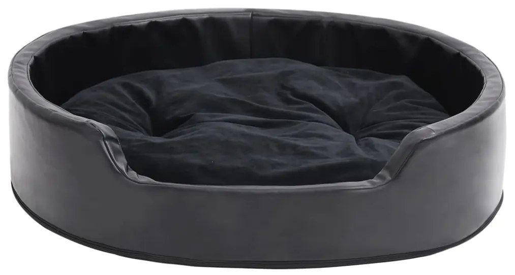 Lettino per cani nero 79x70x19 cm in peluche e similpelle