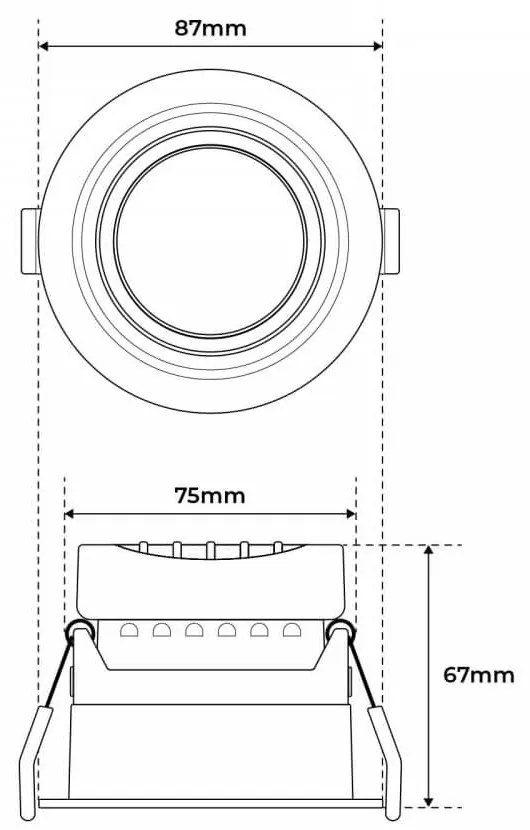 Faro LED da Incasso 12W, Orientabile Foro Ø75mm, CRI92 Bianco CCT UGR11 Colore Bianco Variabile CCT