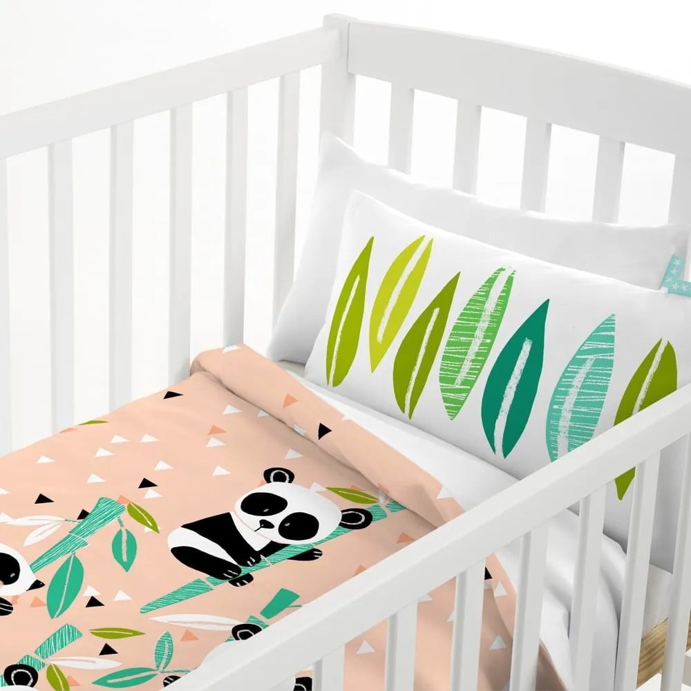 Biancheria da letto per bambini in cotone, 100 x 120 cm Panda Garden - Moshi Moshi