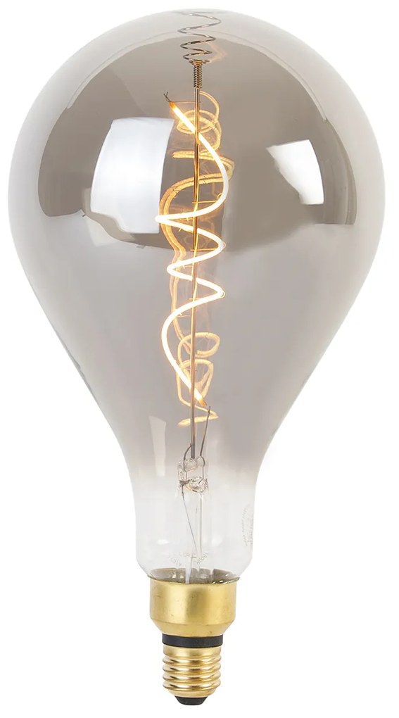 Lampadina a filamento a spirale LED E27 dimmerabile A165 fumé 4W 120lm 1800K