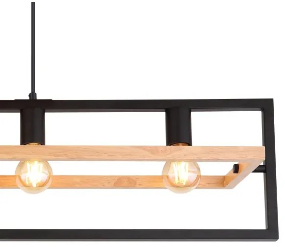 Globo 15575-4H - Lampadario a cavo ERICA 4xE27/40W/230V nero/beige