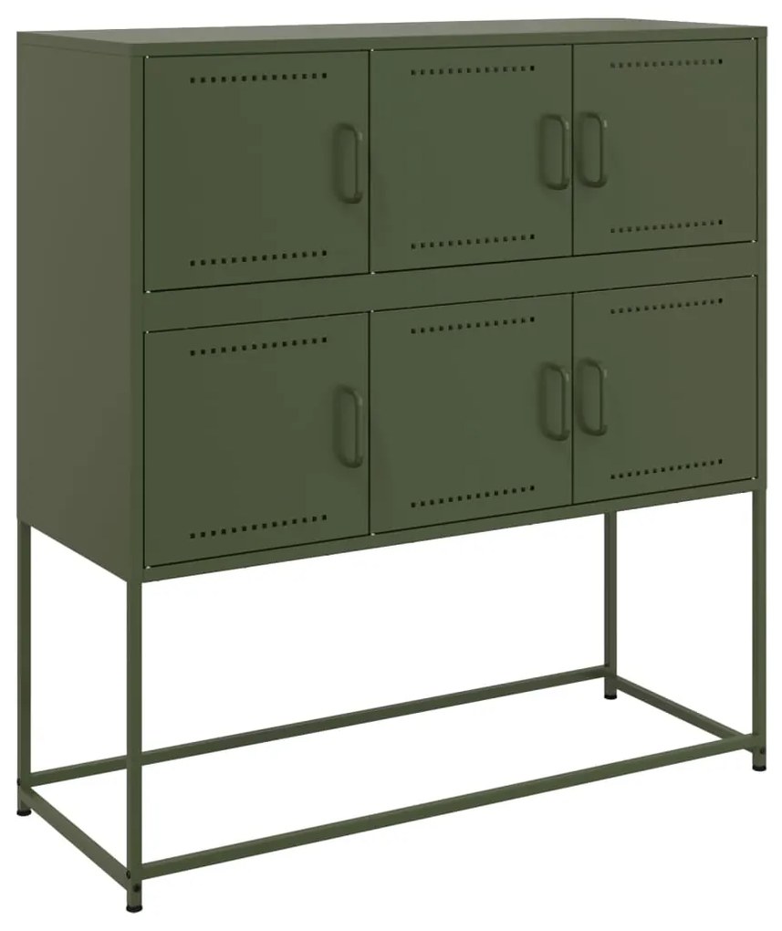 Credenza verde oliva 100,5x39x79 cm in acciaio