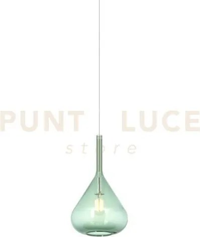 Lampadario sospeso in vetro 1177 verde rosone da acquistare 1 luce ...