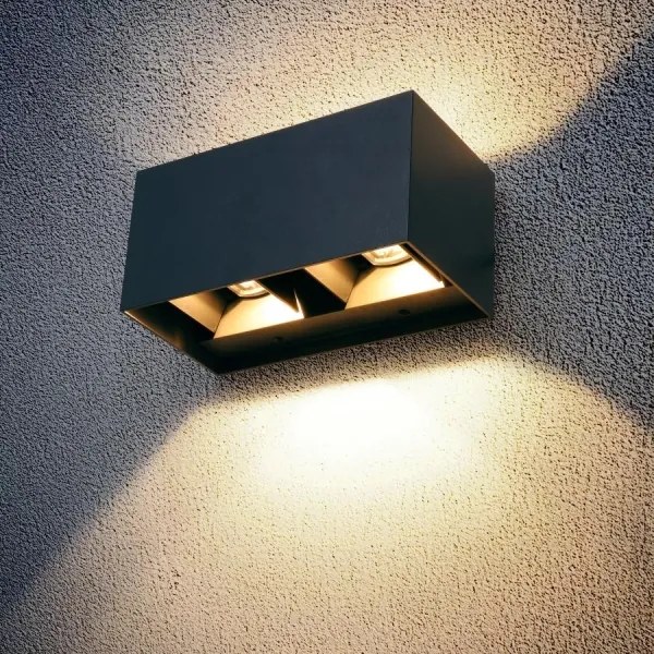 Brilagi - DOUBLE CUBE Lampada da parete a LED per esterni LED/12W/230V antracite IP65