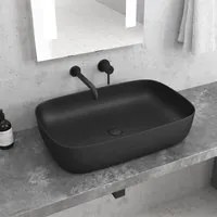 Lavabo da appoggio nero opaco milos