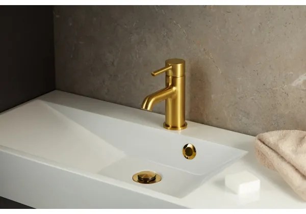 KFA Armatura 5032-815-31 - Rubinetto del lavandino + scarico MOZA 15,2 cm oro