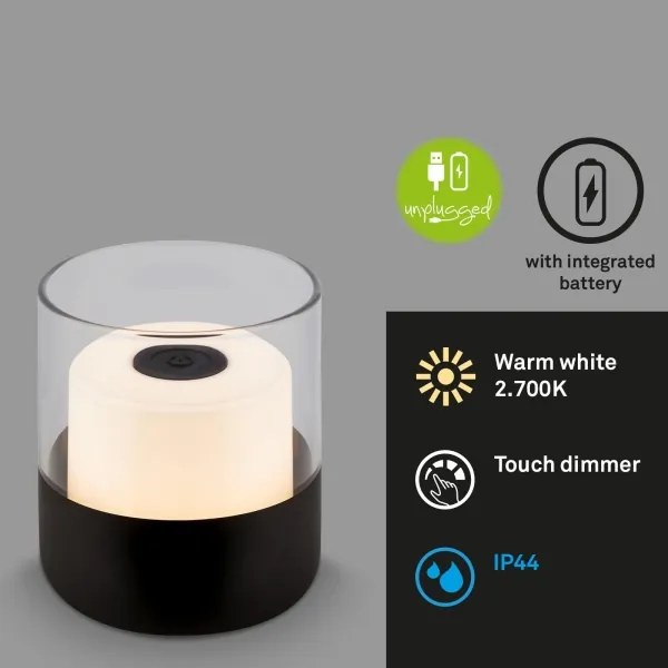Brilo - Lampada da tavolo ricaricabile a LED dimmerabile per esterni LILET LED/2W/5V IP44
