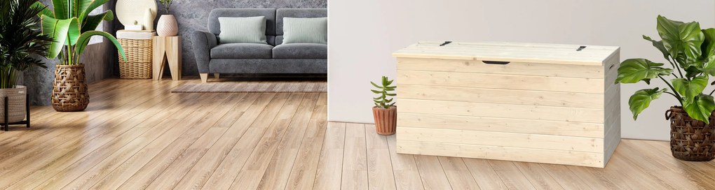 Baule WIDE in legno L 100 x H 50 x P 40 cm
