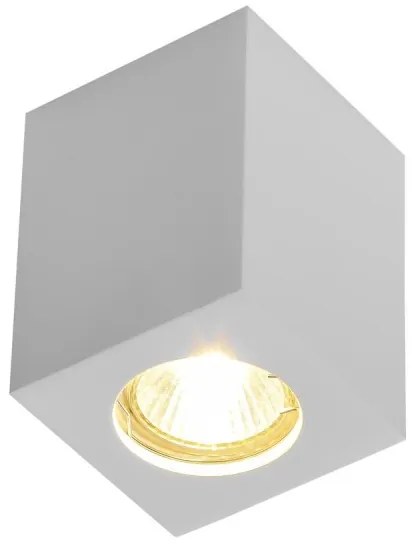 Plafoniera LED GU10 e GU5.3 in Gesso Pitturabile Quadrata 70x70x110mm Base GU10