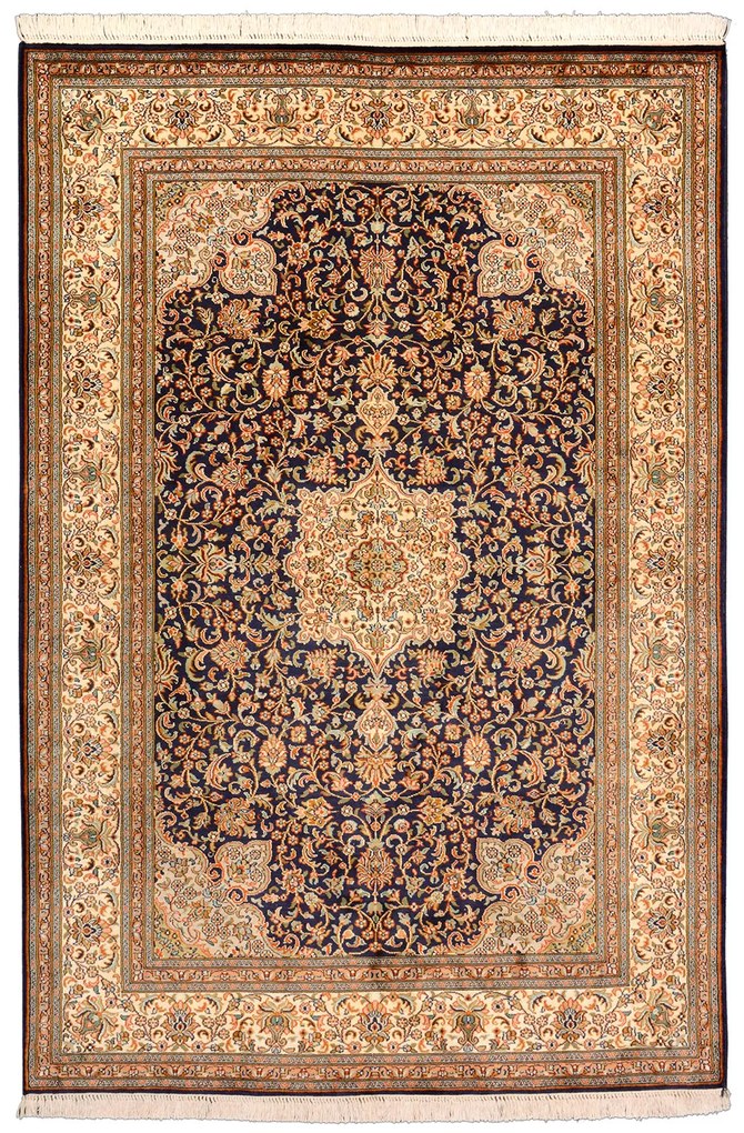 Cashmere Silk Tappeto 180 x 130 Beige (Indian) Annodato A Mano