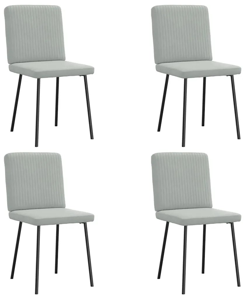 Sedie Da Pranzo 4 Pz Grigio Chiaro İn Velluto /