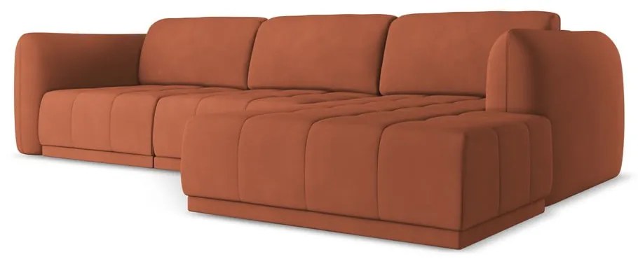 Divano angolare arancione (con penisola a destra) Hoku – Makamii