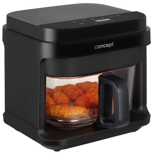Concept FR5500 - Friggitrice a d'aria GLASS &amp; FAST 5,5 l 1200W/230V nero