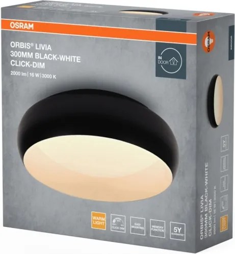 Osram - plafoniera LED dimmerabile ORBIS LIVIA LED/16W/230V Ø 30 cm nero/bianco