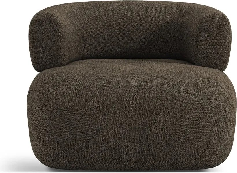 Poltrona marrone in tessuto bouclé Jenny - Micadoni Home
