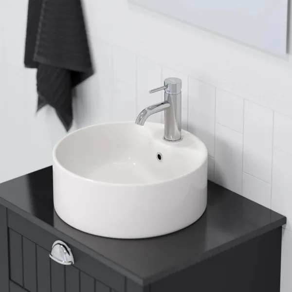 Lavabo da appoggio VIKEDAL Ø 38 cm, ceramica/bianco