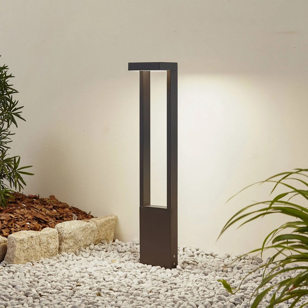 Lampioncino da giardino Lonete Lindby, Nero, Alluminio, Moderno, Lampada LED da esterni
