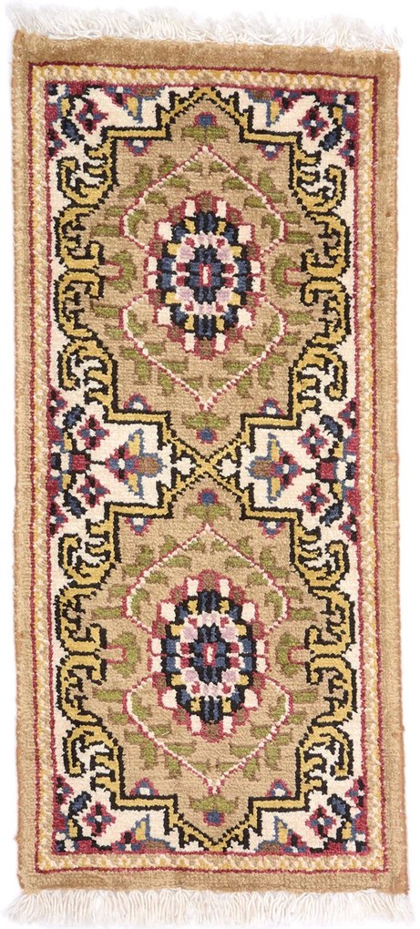 Agra Tappeto orientale 60 x 30 Beige (Indian) Annodato A Mano