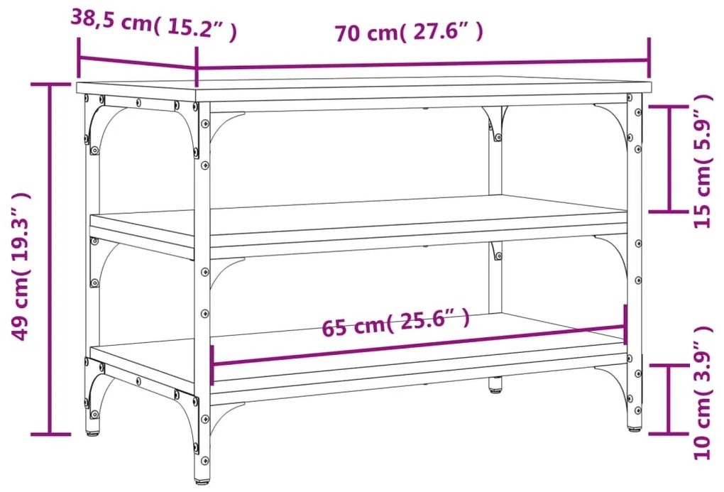 Panca Porta Scarpe Grigio Sonoma 70x38,5x49cm Legno Multistrato