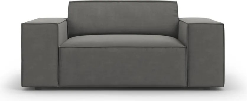 Poltrona grigia con rivestimento in velluto Jodie – Micadoni Home