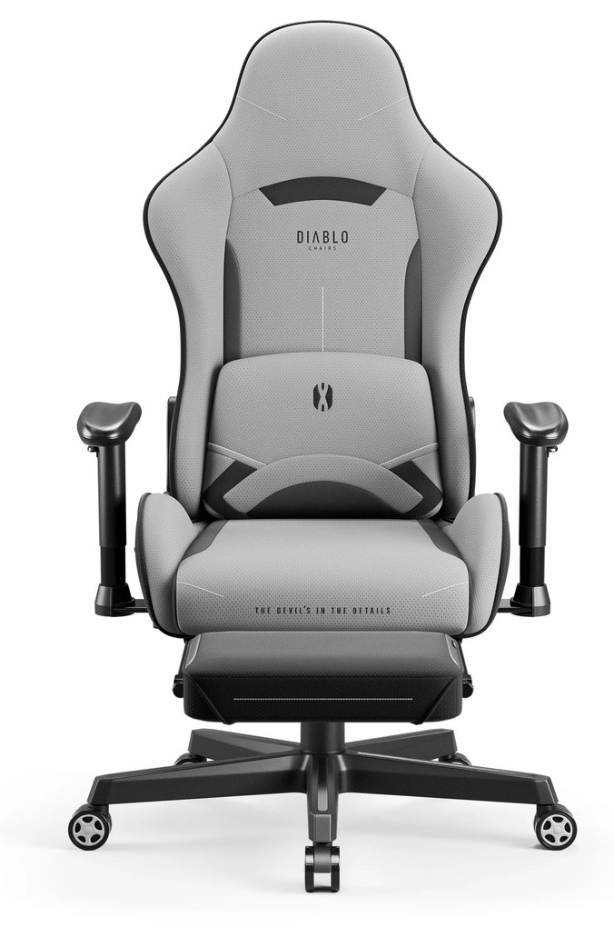 Poltrona da gaming in tessuto grigio Diablo X-Starter