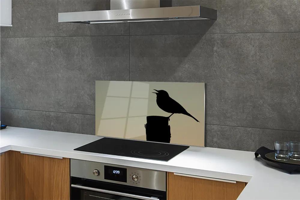 Pannello paraschizzi cucina Uccello nero 100x50 cm