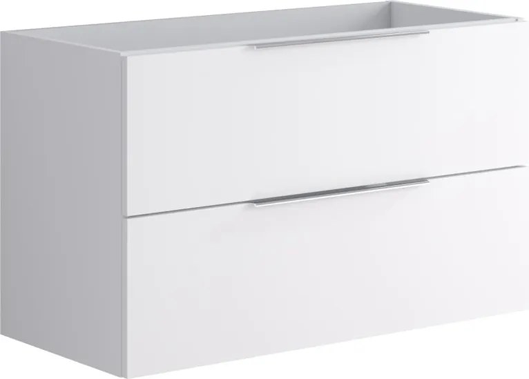 Mobile da bagno sospeso sotto lavabo L 99.5 x H 60 x P 45.5 cm bianco opaco, 2 cassetti Brera