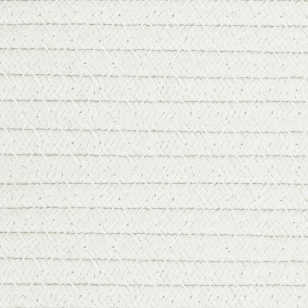 Cestino Portaoggetti Beige e Bianco Ø40x25 cm in Cotone