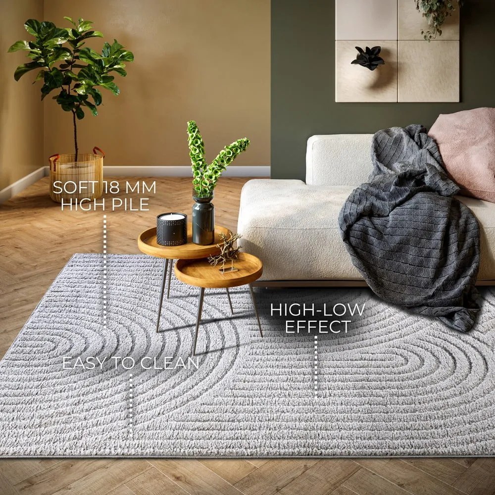 Tappeto in grigio chiaro 160x235 cm Panglao New York Light Grey – Elle Decoration