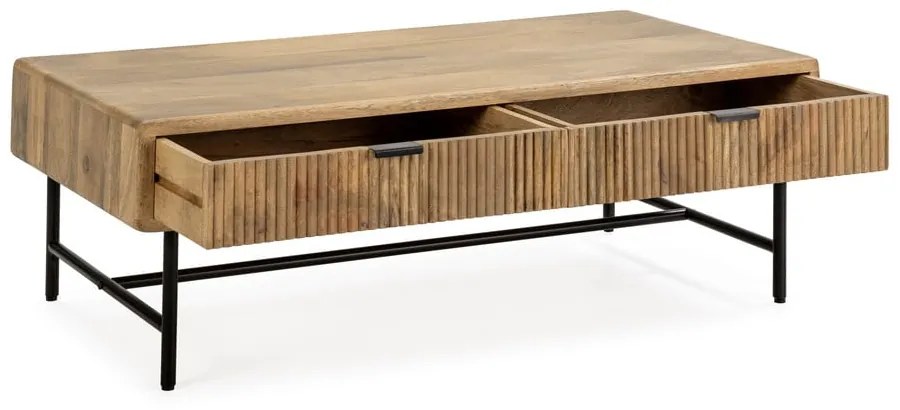 Tavolino da salotto di colore naturale in mango massiccio 60x120 cm Mundra – MOME