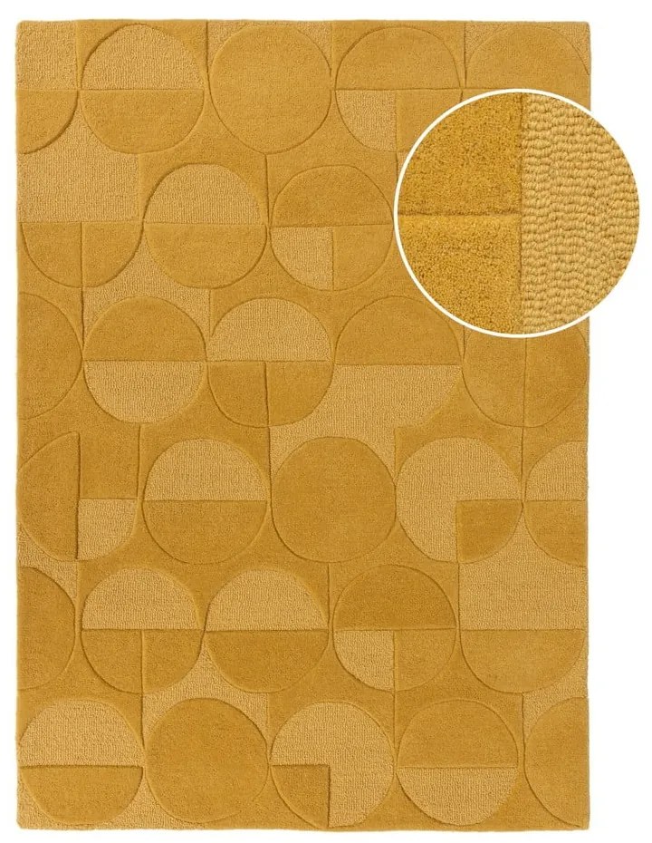 Tappeto in lana gialla 200x290 cm Gigi - Flair Rugs