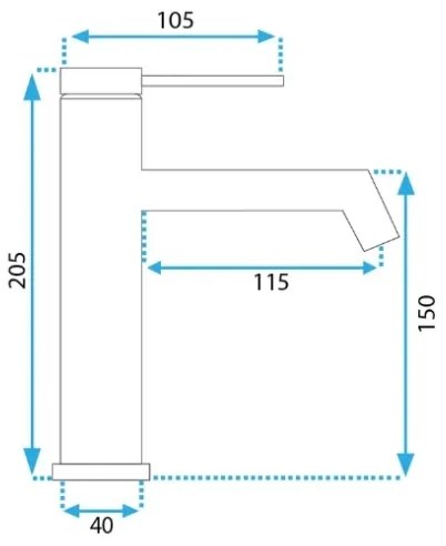 REA-B5316 - Miscelatore per lavabo FOSS 20,5 cm, oro spazzolato